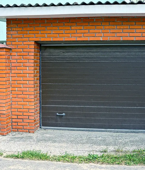 Red brick garage door exterior