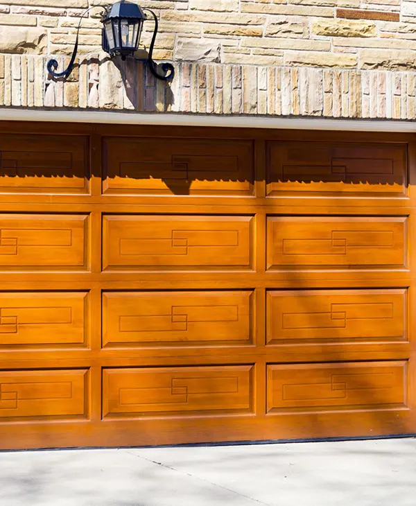 Wooden garage door exterior design