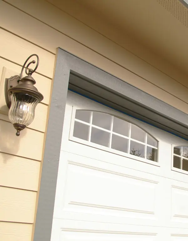 Garage door with outdoor light