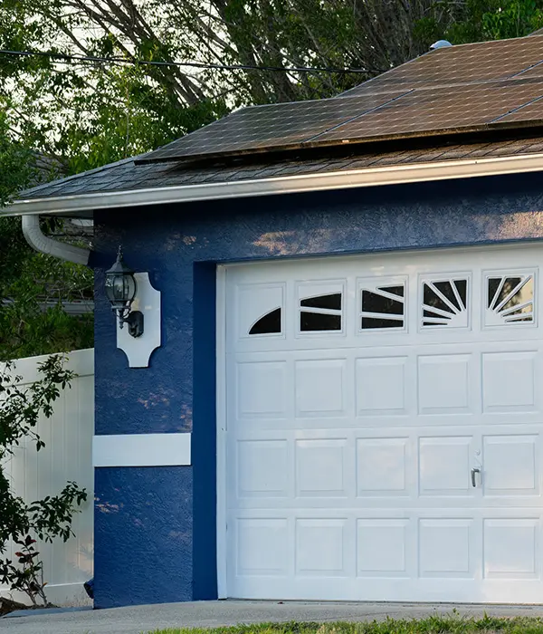 Garage with solar panel roof