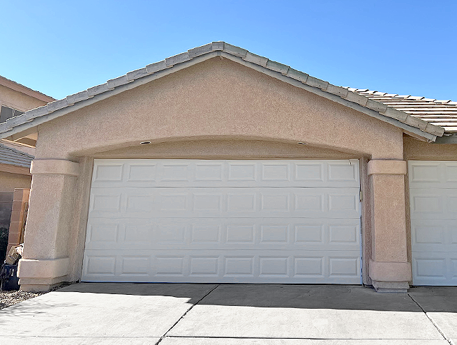 Modern house with garage door