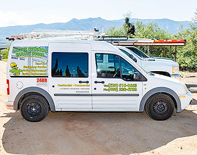 Garage door repair service vehicle