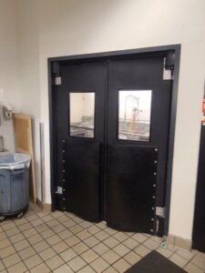 Commercial kitchen double swing doors