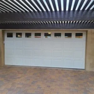 white garage door installation